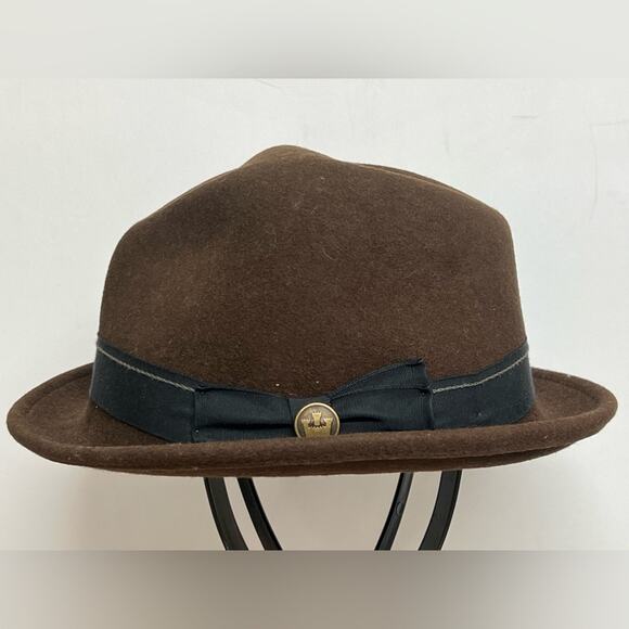 Goorin Bros Fedora Brown Wool Fedora Hat SIZE XL  100% Wool WPL 5923 MADE IN USA - Picture 2 of 9